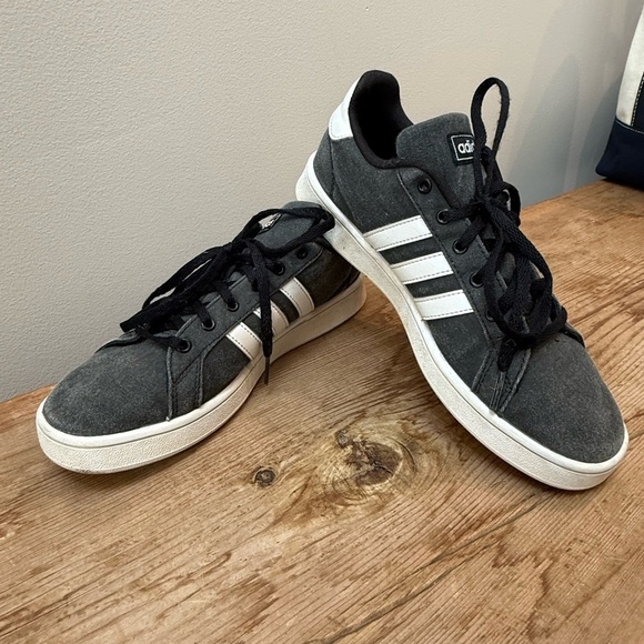 Adidas Men’s Grand Court Charcoal and White Casual Sneakers - Picture 3 of 5